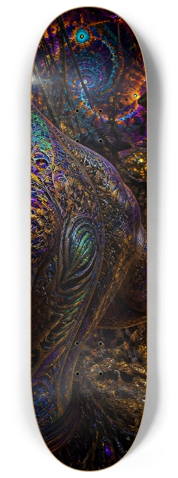 Psychedelic Lavendar Fractal Pirate #3 #3 8-1/4 Skateboard Deck