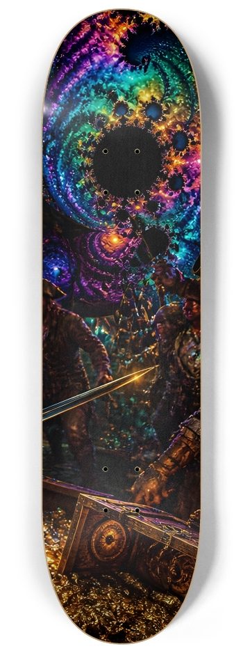 Psychedelic Lavendar Fractal Pirate #11 #3 8-1/4 Skateboard Deck