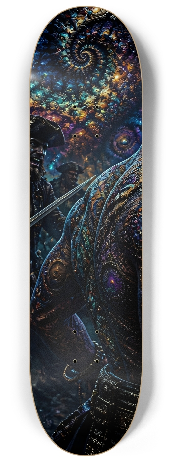 Psychedelic Bleach Blonde Fractal Pirate #3 #1 8-1/4 Skateboard Deck