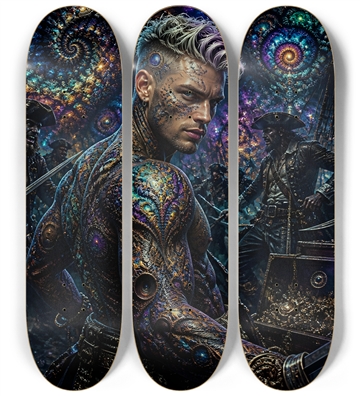 Psychedelic Bleach Blonde Fractal Pirate #3