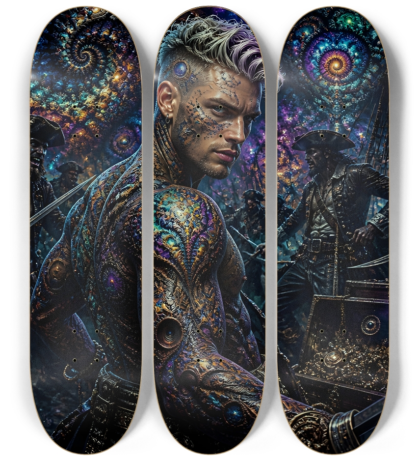 Psychedelic Bleach Blonde Fractal Pirate #3