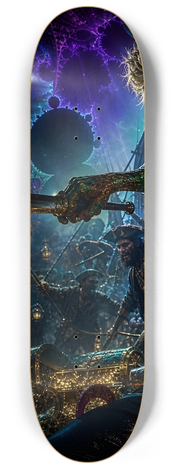 Psychedelic Lavendar Fractal Pirate #1 #1 8-1/4 Skateboard Deck