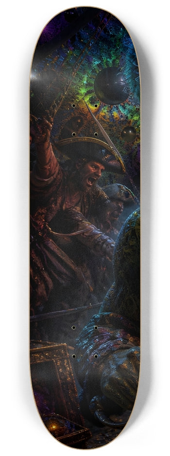 Psychedelic Bleach Blonde Fractal Pirate #11 #1 8-1/4 Skateboard Deck