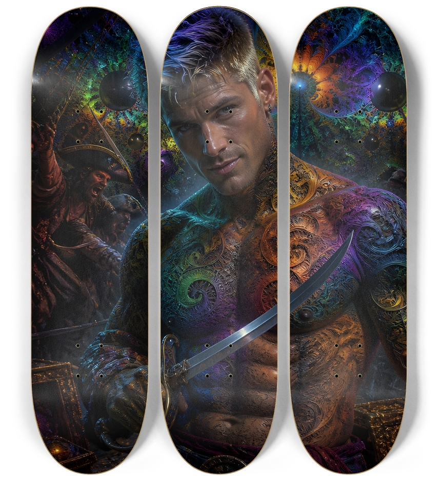Psychedelic Bleach Blonde Fractal Pirate #11