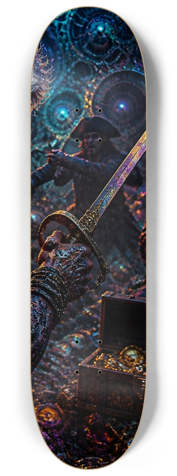 Psychedelic Lavendar Fractal Pirate #17 #3 8-1/4 Skateboard Deck