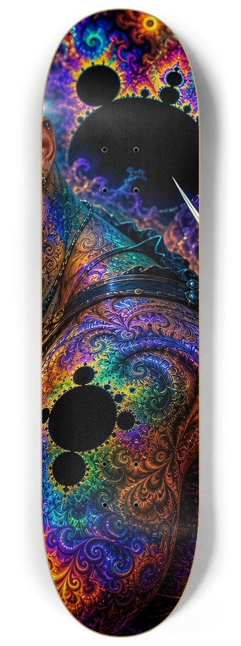 Psychedelic Lavendar Fractal Pirate #18 #3 8-1/4 Skateboard Deck