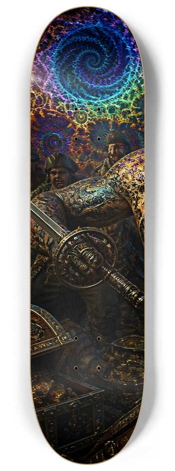 Psychedelic Bleach Blonde Fractal Pirate #2 #1 8-1/4 Skateboard Deck