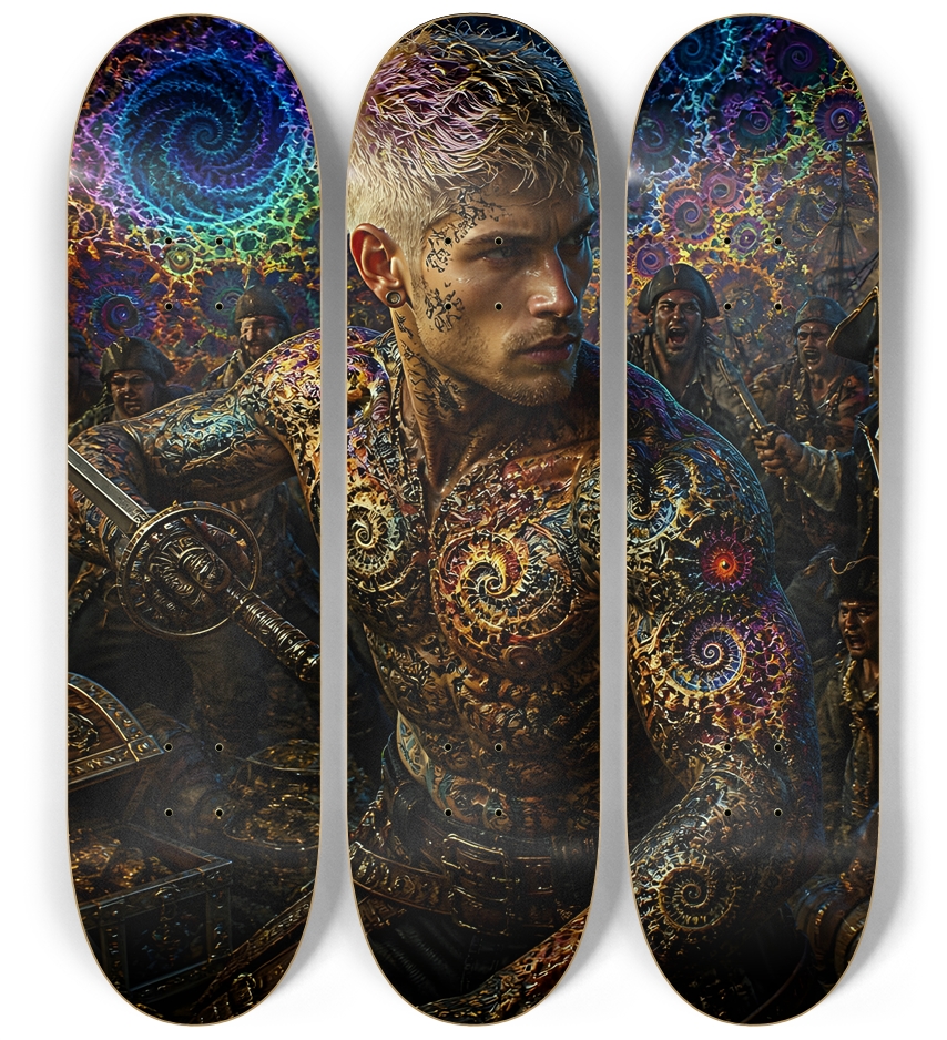 Psychedelic Bleach Blonde Fractal Pirate #2