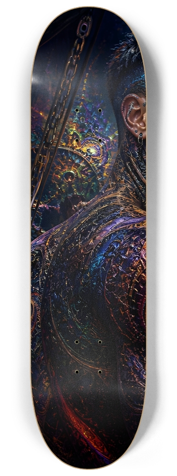 Psychedelic Lavendar Fractal Pirate #12 #1 8-1/4 Skateboard Deck