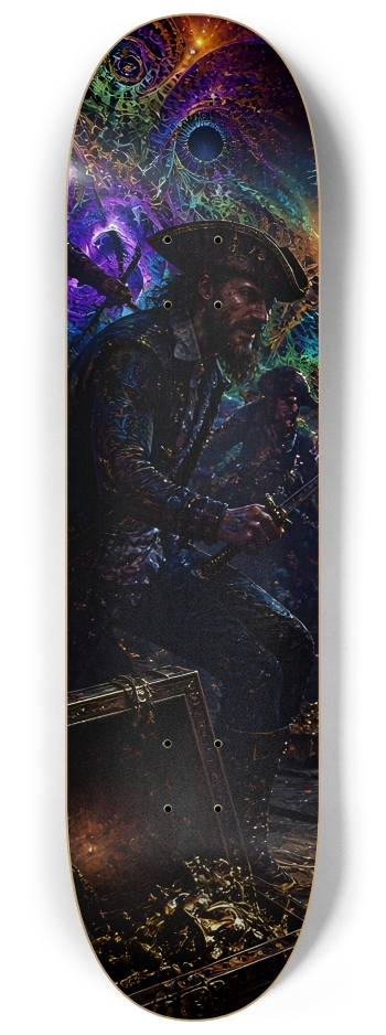 Psychedelic Bleach Blonde Fractal Pirate #14 #1 8-1/4 Skateboard Deck