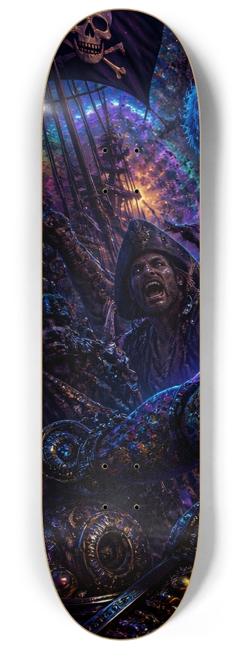 Psychedelic Bleach Blonde Fractal Pirate #13 #1 8-1/4 Skateboard Deck