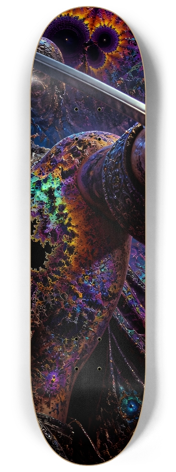 Psychedelic Bleach Blonde Fractal Pirate #13 #3 8-1/4 Skateboard Deck