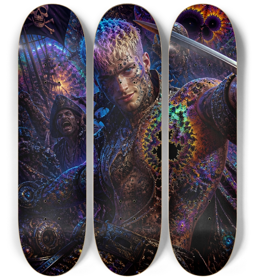 Psychedelic Bleach Blonde Fractal Pirate #13