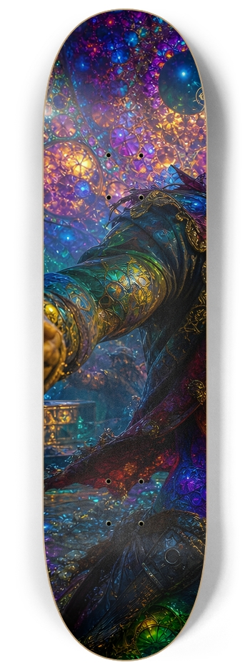Psychedelic Lavendar Fractal Pirate #9 #2 8-1/4 Skateboard Deck