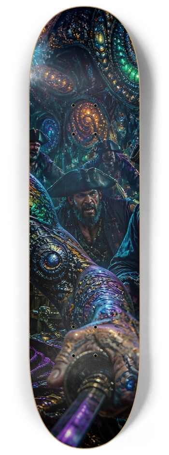 Psychedelic Lavendar Fractal Pirate #23 #3 8-1/4 Skateboard Deck
