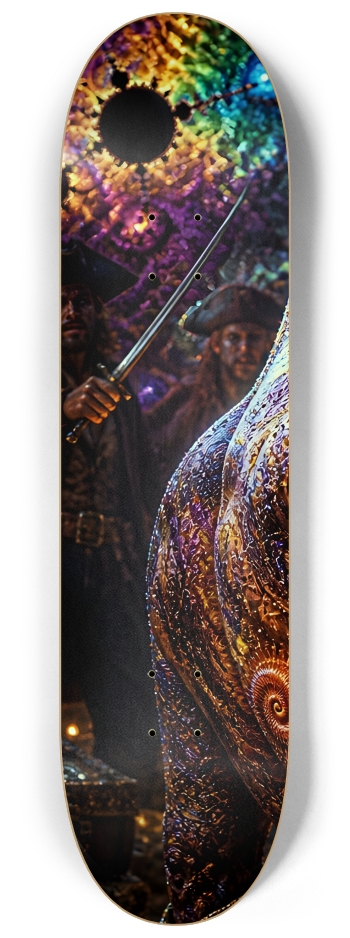 Psychedelic Bleach Blonde Fractal Pirate #4 #1 8-1/4 Skateboard Deck