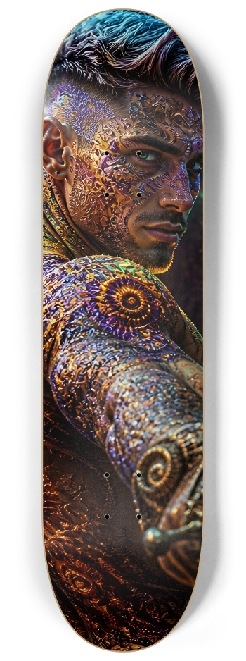Psychedelic Bleach Blonde Fractal Pirate #4 #2 8-1/4 Skateboard Deck