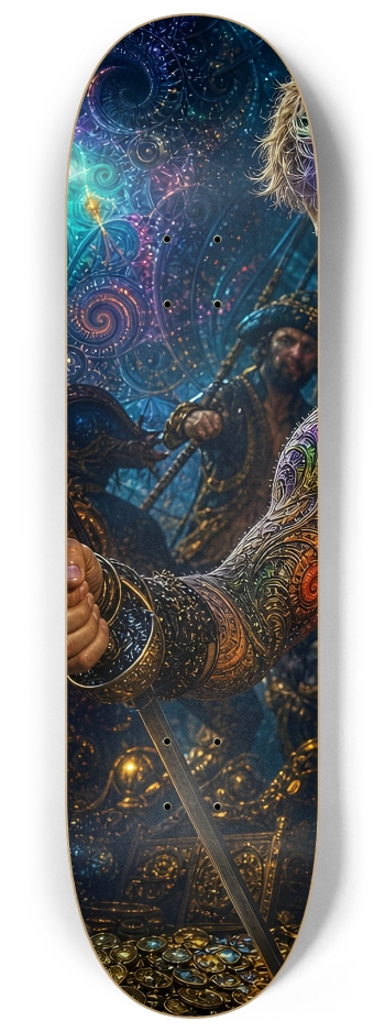 Psychedelic Lavendar Fractal Pirate #20 #1 8-1/4 Skateboard Deck