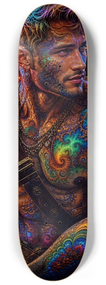 Psychedelic Dirty Blonde Fractal Pirate #6 #2 8-1/4 Skateboard Deck