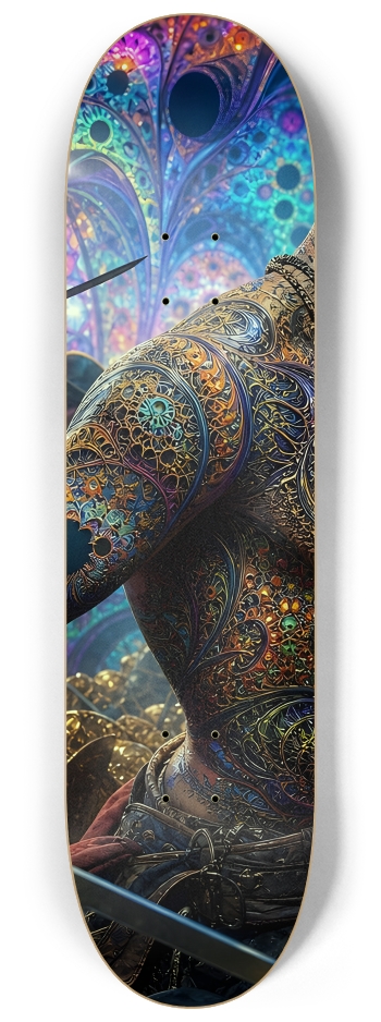 Psychedelic Bleach Blonde Fractal Pirate #25 #2 8-1/4 Skateboard Deck
