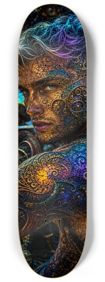 Psychedelic Dirty Blonde Fractal Pirate #8 #2 8-1/4 Skateboard Deck