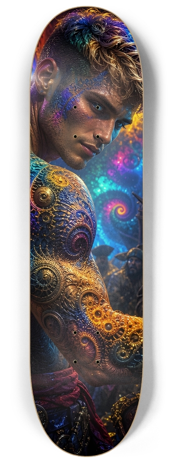 Psychedelic Dirty Blonde Fractal Pirate #5 #2 8-1/4 Skateboard Deck