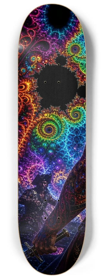 Psychedelic Dirty Blonde Fractal Pirate #17 #1 8-1/4 Skateboard Deck