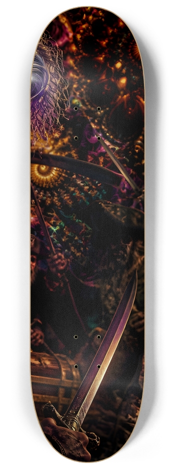Psychedelic Bleach Blonde Fractal Pirate #18 #3 8-1/4 Skateboard Deck