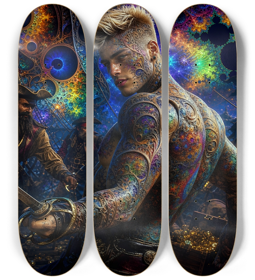 Psychedelic Bleach Blonde Fractal Pirate #28