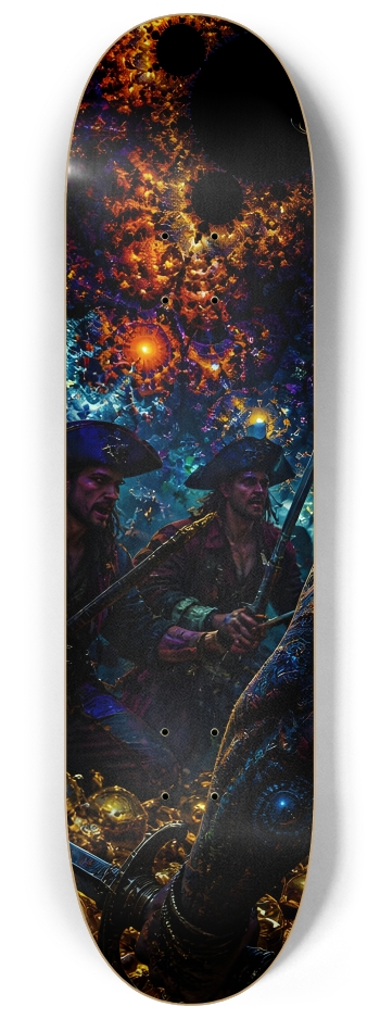 Psychedelic Dirty Blonde Fractal Pirate #7 #1 8-1/4 Skateboard Deck
