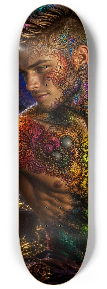 Psychedelic Dirty Blonde Fractal Pirate #20 #2 8-1/4 Skateboard Deck
