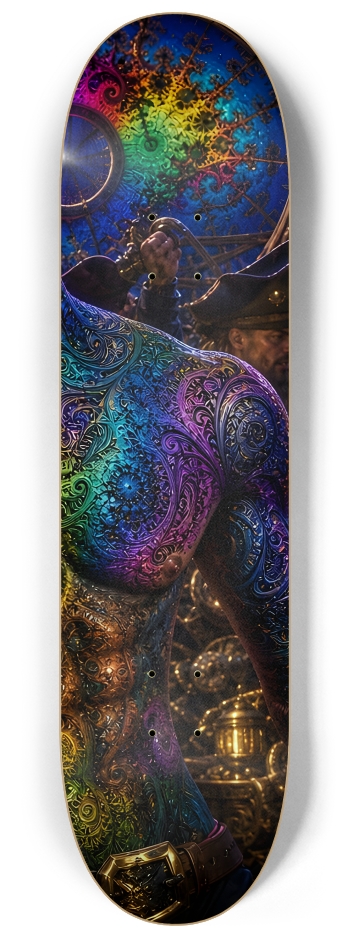 Psychedelic Dirty Blonde Fractal Pirate #20 #3 8-1/4 Skateboard Deck