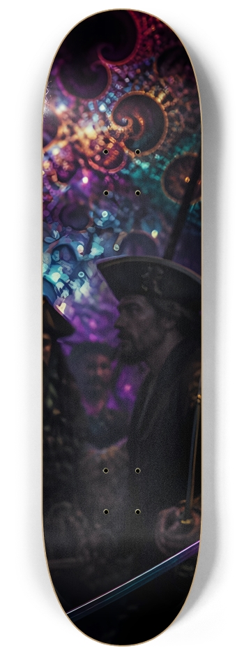 Psychedelic Bleach Blonde Fractal Pirate #17 #3 8-1/4 Skateboard Deck