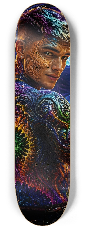 Psychedelic Dirty Blonde Fractal Pirate #9 #2 8-1/4 Skateboard Deck