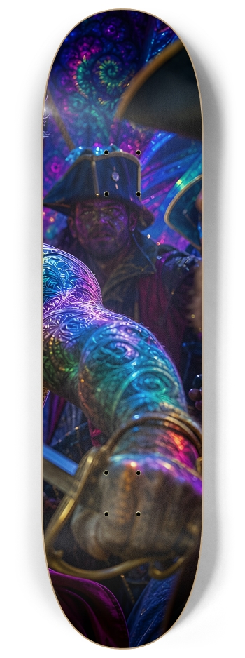 Psychedelic Dirty Blonde Fractal Pirate #3 #3 8-1/4 Skateboard Deck