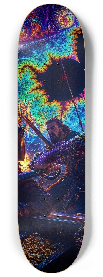 Psychedelic Bleach Blonde Fractal Pirate #29 #1 8-1/4 Skateboard Deck