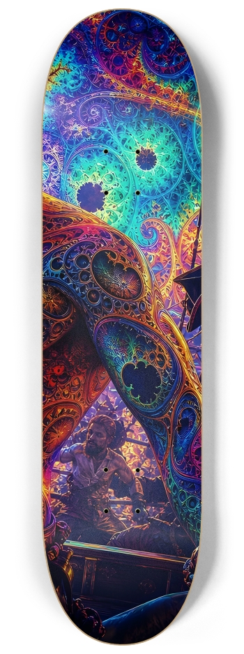 Psychedelic Bleach Blonde Fractal Pirate #29 #3 8-1/4 Skateboard Deck