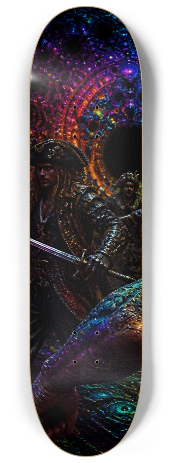 Psychedelic Bleach Blonde Fractal Pirate #20 #1 8-1/4 Skateboard Deck