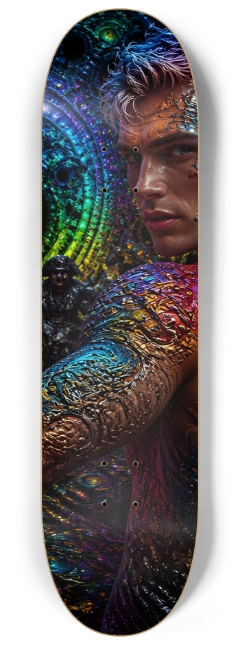 Psychedelic Bleach Blonde Fractal Pirate #20 #2 8-1/4 Skateboard Deck