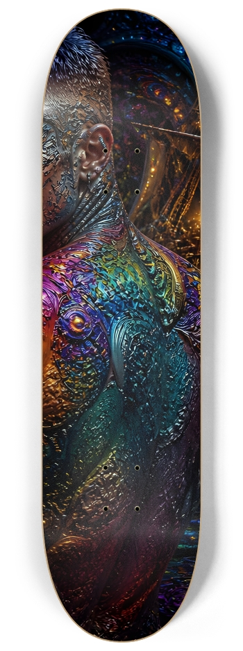Psychedelic Bleach Blonde Fractal Pirate #20 #3 8-1/4 Skateboard Deck