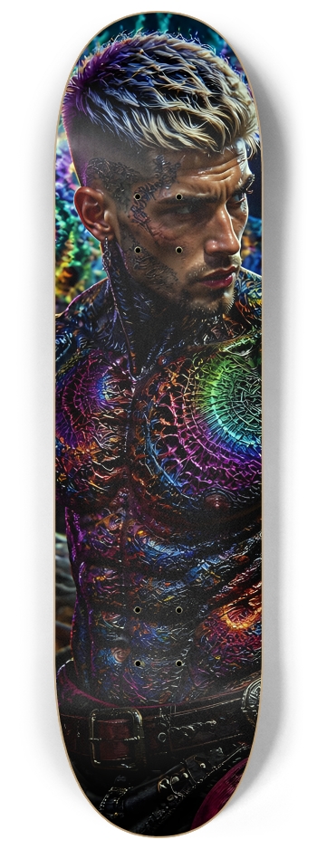 Psychedelic Bleach Blonde Fractal Pirate #22 #2 8-1/4 Skateboard Deck