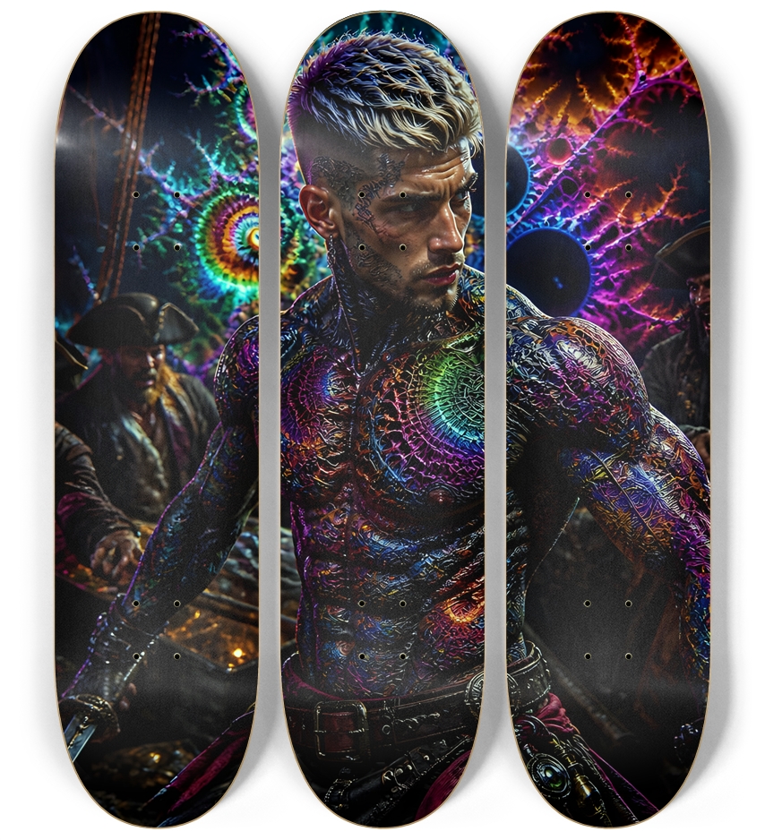 Psychedelic Bleach Blonde Fractal Pirate #22