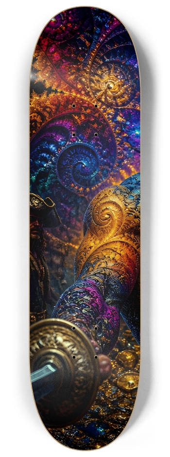 Psychedelic Bleach Blonde Fractal Pirate #23 #1 8-1/4 Skateboard Deck
