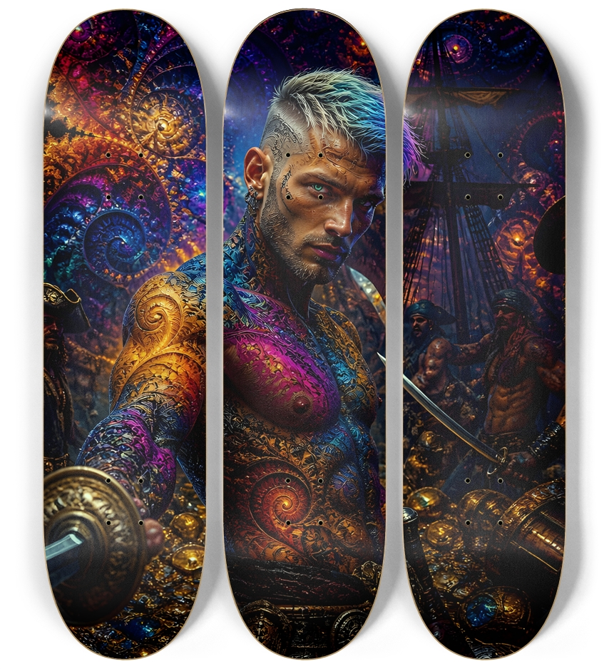 Psychedelic Bleach Blonde Fractal Pirate #23