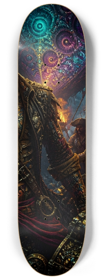 Psychedelic Bleach Blonde Fractal Pirate #15 #3 8-1/4 Skateboard Deck