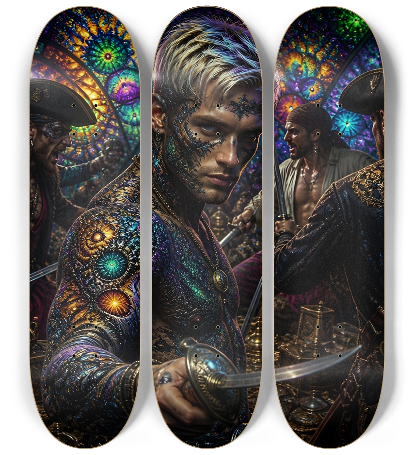 Psychedelic Bleach Blonde Fractal Pirate #19