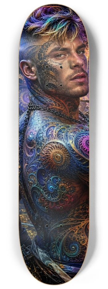 Psychedelic Dirty Blonde Fractal Pirate #14 #2 8-1/4 Skateboard Deck
