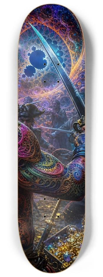 Psychedelic Dirty Blonde Fractal Pirate #14 #3 8-1/4 Skateboard Deck