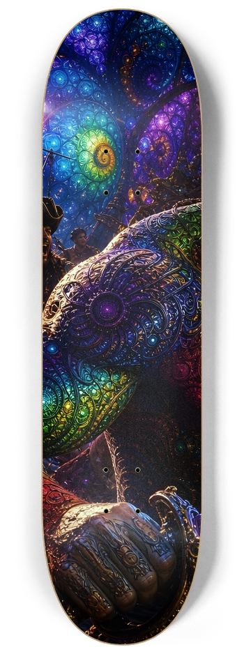 Psychedelic Dirty Blonde Fractal Pirate #12 #1 8-1/4 Skateboard Deck