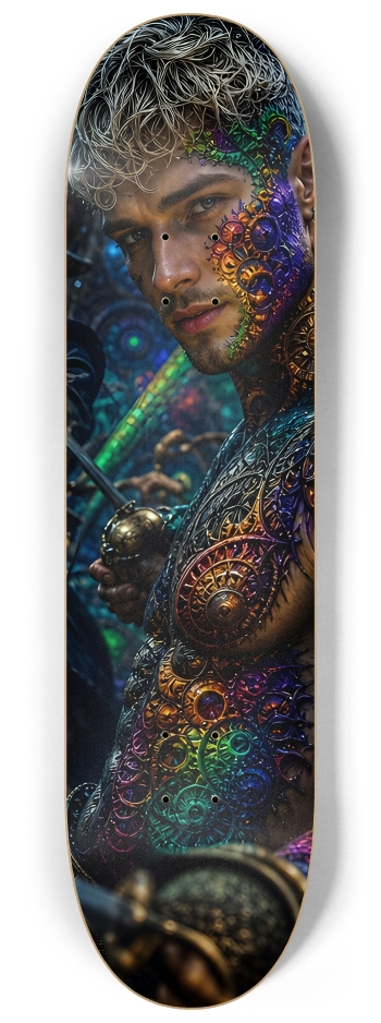 Psychedelic Bleach Blonde Fractal Pirate #30 #2 8-1/4 Skateboard Deck